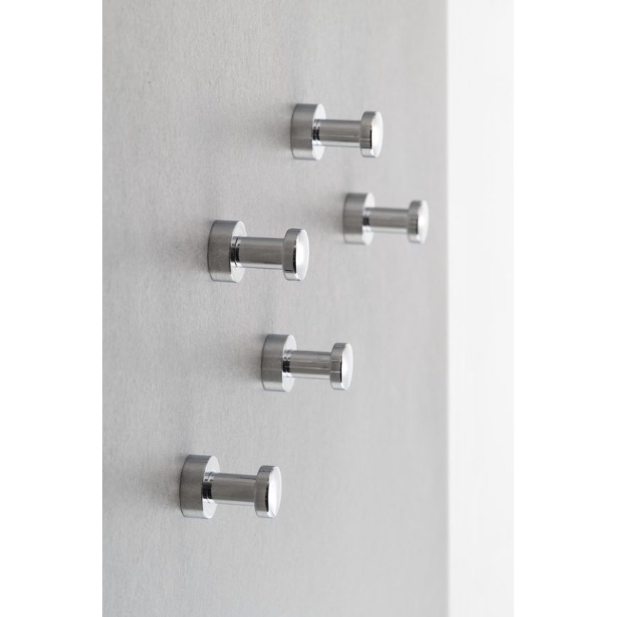 Aqualine - НАБОР из 5 настенных крючков SAMBA, блестящий хром