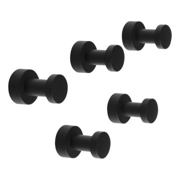 Aqualine - НАБОР 5x Настенный крючок SAMBA матовый черный