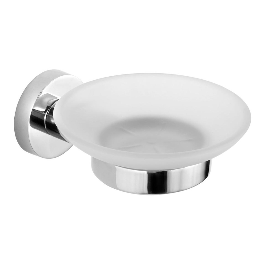 Aqualine - Настенная мыльница SAMBA молочное стекло/блестящий хром