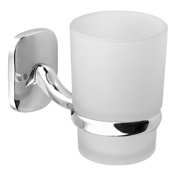 Aqualine - Настенный держатель зубной щетки RUMBA молочное стекло/блестящий хром