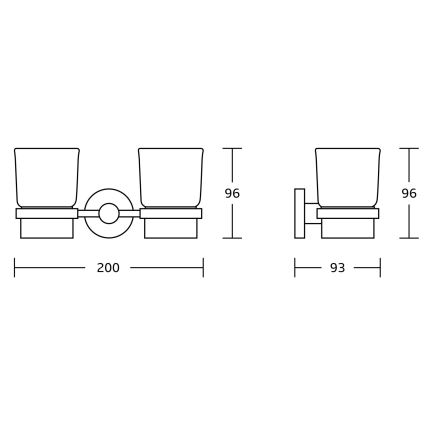 Aqualine - Настенный держатель зубной щетки SAMBA молочная стекло/матовая черная