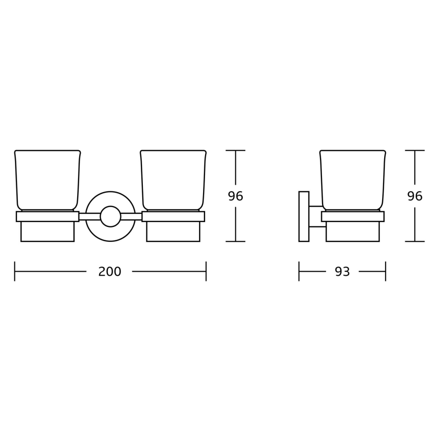 Aqualine - Настенный держатель зубной щетки SAMBA молочная стекло/матовая черная
