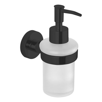 Aqualine - Настенный дозатор мыла SAMBA 150 матовое молочное стекло/матовый черный