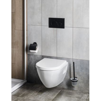 Aqualine - Настенный ершик для унитаза SAMBA молочное стекло/матовый черный