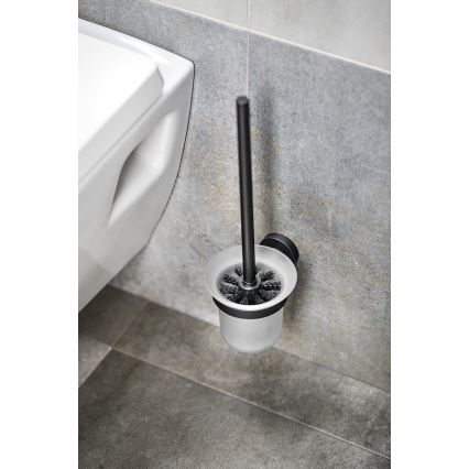 Aqualine - Настенный ершик для унитаза SAMBA молочное стекло/матовый черный