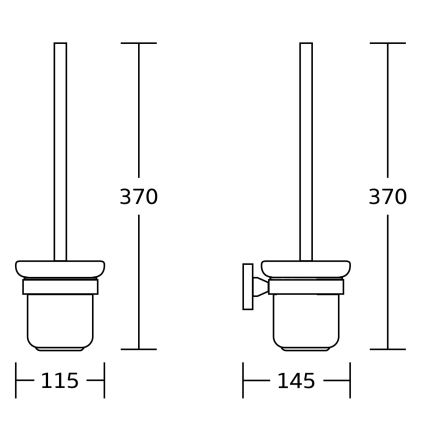Aqualine - Настенный ершик для унитаза SAMBA молочное стекло/матовый черный