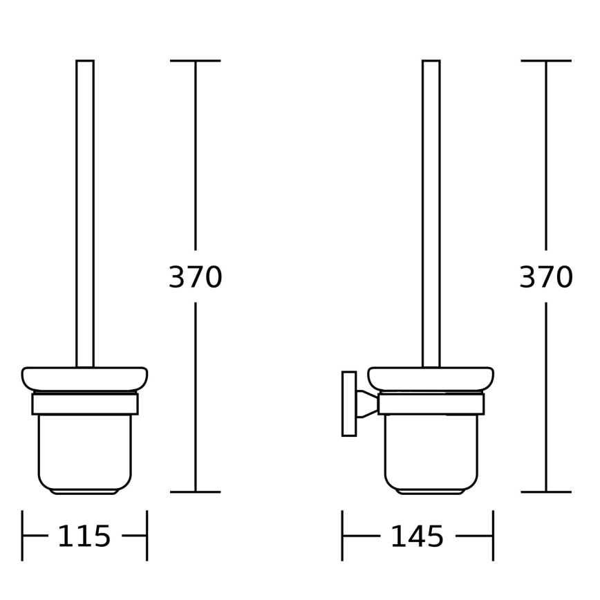 Aqualine - Настенный ершик для унитаза SAMBA молочное стекло/блестящий хром