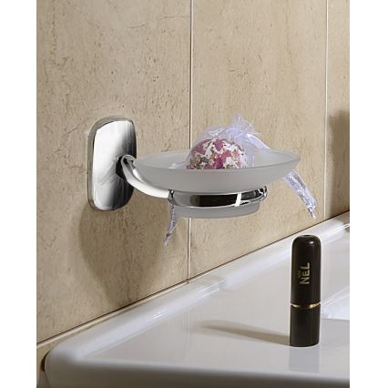 Aqualine - Настінний дозатор для мила RUMBA молочний скло/глянцевий хром