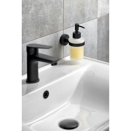 Aqualine - Настінний дозатор для мила SAMBA 150 матовий молочний скло/матовий чорний