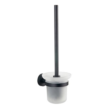 Aqualine - Настінний йоржик для унітазу SAMBA матове скло/матова чорна