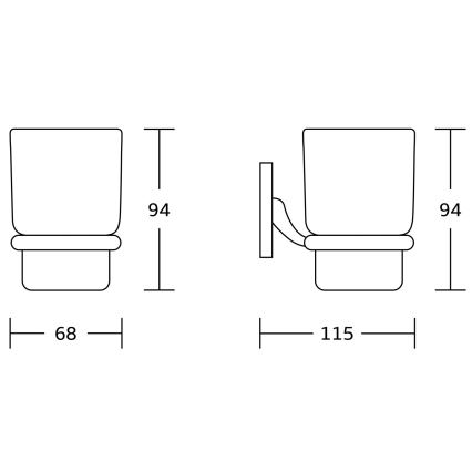 Aqualine - Настінний тримач для зубних щіток RUMBA молочний скло/глянцевий хром
