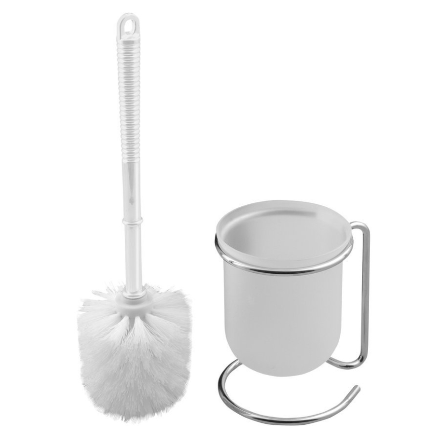 Aqualine - Щітка для унітазу стояча SIMPLE LINE білий/глянцевий хром