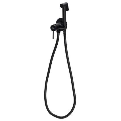 Aqualine - Смеситель для биде с гигиеническим душем для скрытого монтажа матовый черный