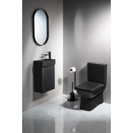 Aqualine - Стійка для туалетного паперу і йоржика SAMBA чорний