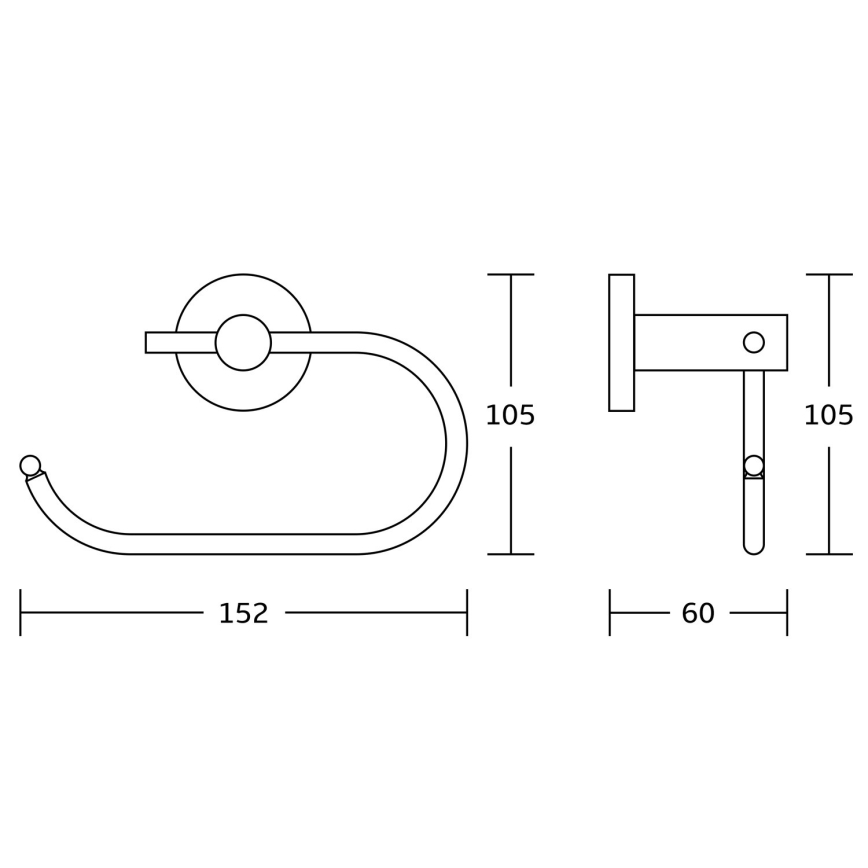 Aqualine - Тримач для туалетного паперу SAMBA чорний