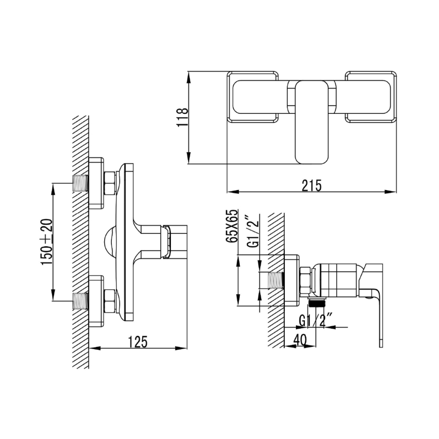 Aqualine - Змішувач для душу FACTOR глянцевий хром