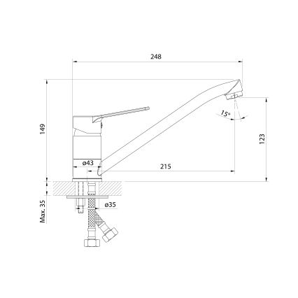 Aqualine - Змішувач для раковини SINTRA глянцевий хром