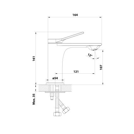 Aqualine - Змішувач для умивальника BOLERO глянцевий хром
