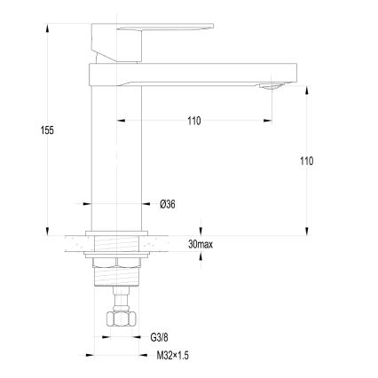 Aqualine - Змішувач для умивальника DAPHNE 15,5 cm глянцевий хром