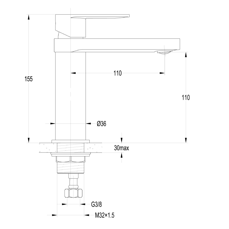 Aqualine - Змішувач для умивальника DAPHNE 15,5 cm глянцевий хром