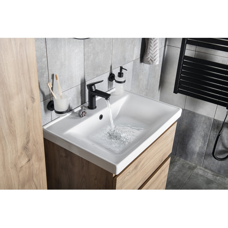 Aqualine - Змішувач для умивальника LOTTA матовий чорний