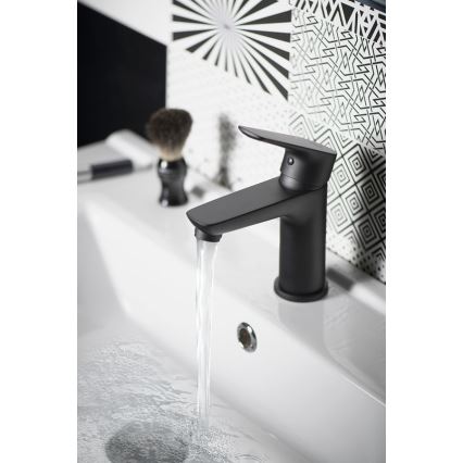 Aqualine - Змішувач для умивальника LOTTA матовий чорний