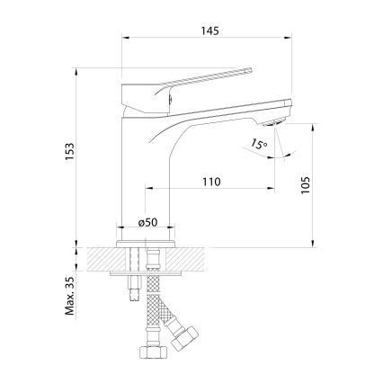 Aqualine - Змішувач для умивальника SINTRA глянцевий хром