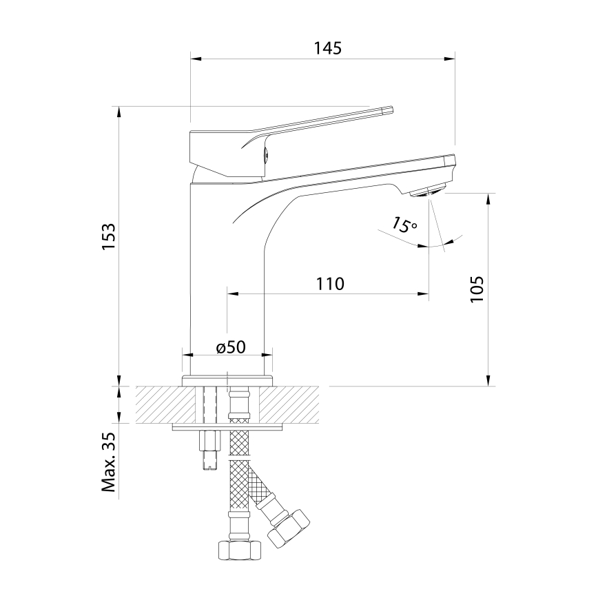 Aqualine - Змішувач для умивальника SINTRA глянцевий хром