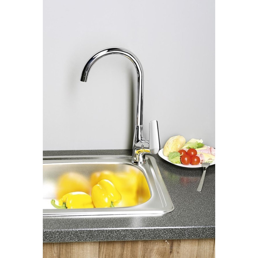 Aqualine - Змішувач для кухонної мийки LOTTA блискучий хром