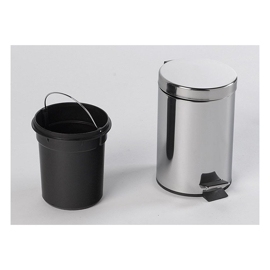 Aqualine - Кошик для сміття SIMPLE LINE 3 л полірована нержавіюча сталь