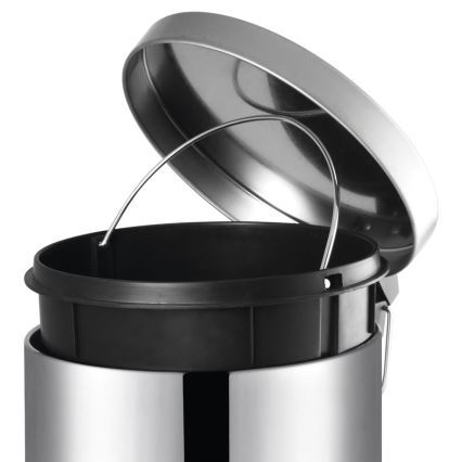 Aqualine - Кошик для сміття SIMPLE LINE 5 л полірована нержавіюча сталь
