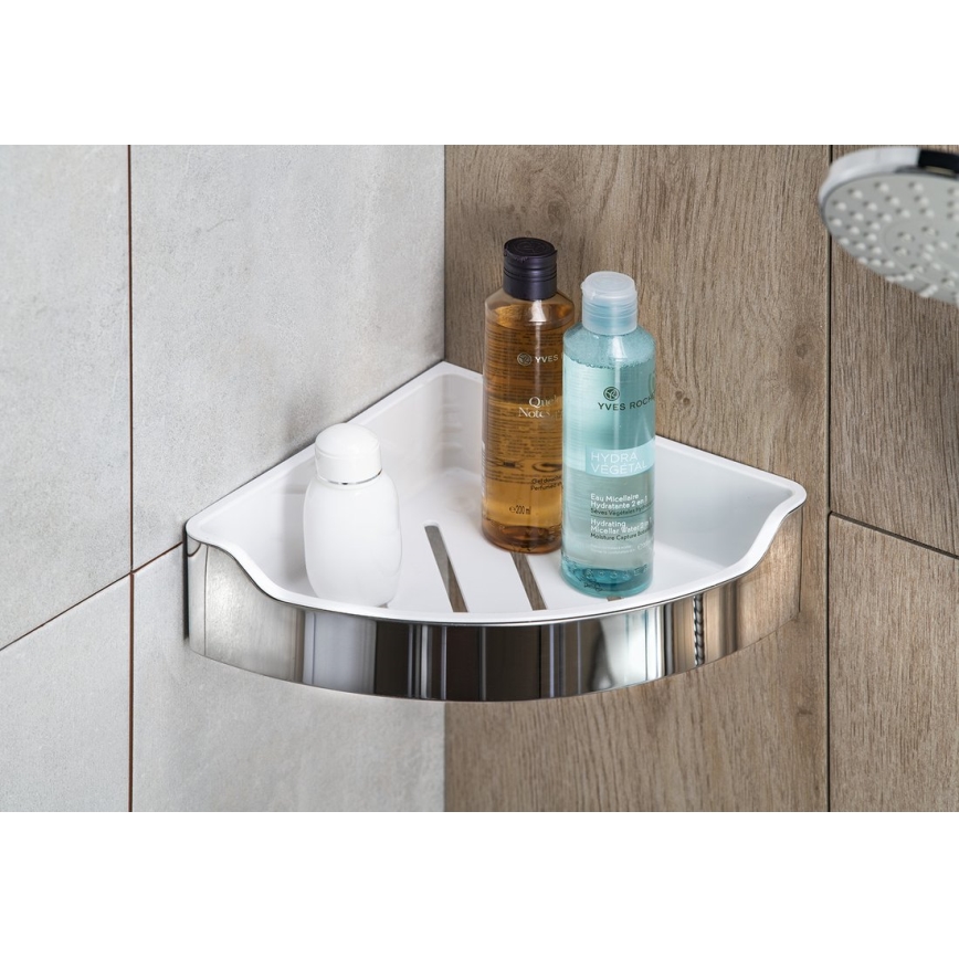 Aqualine - Кутова полиця для душу SAMBA 21,8x30 см глянцевий хром