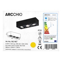 Arcchio - Светодиодный потолочный светильник DWIGHT 3xG53/20W/230V