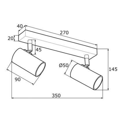 	Argon 0889 - Точечный светильник LAGOS 2xGU10/5W/230V латунь/черный
