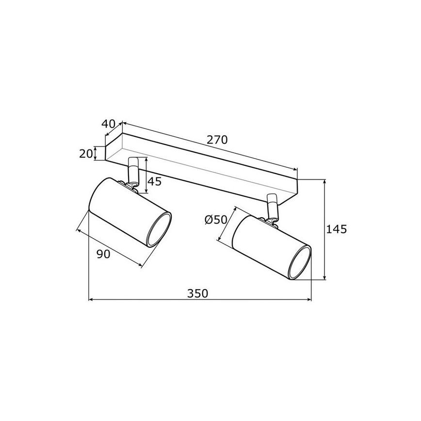 	Argon 0889 - Точечный светильник LAGOS 2xGU10/5W/230V латунь/черный