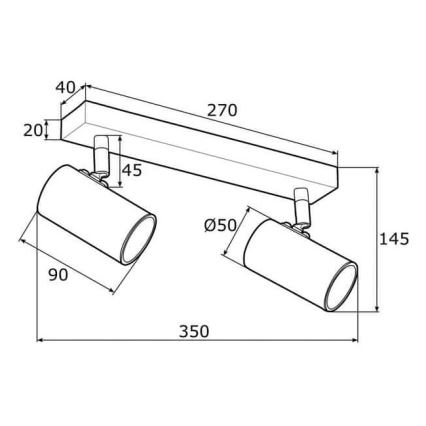 Argon 0890 - Точечный светильник LAGOS 2xGU10/5W/230V белый/золотой