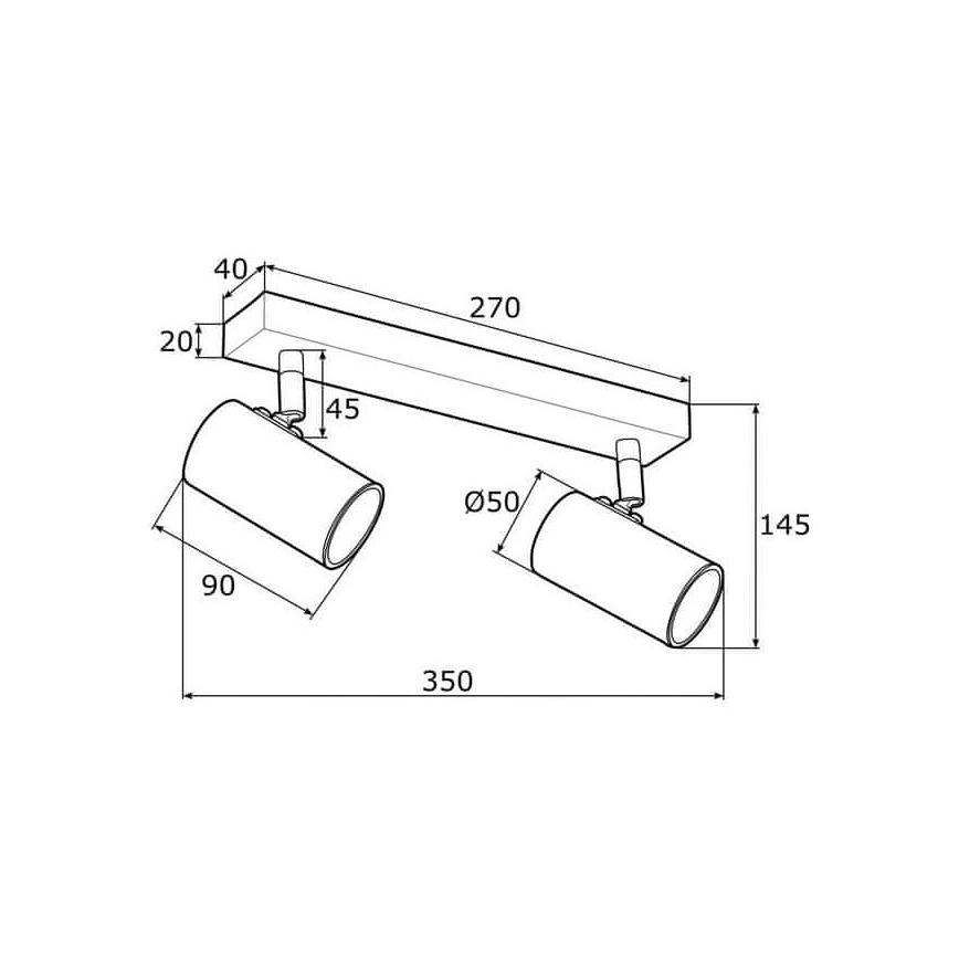 Argon 0890 - Точечный светильник LAGOS 2xGU10/5W/230V белый/золотой