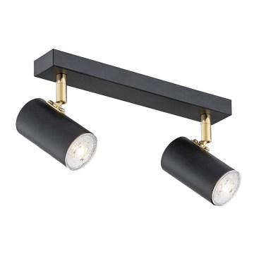 Argon 0891 - Точечный светильник LAGOS 2xGU10/5W/230V черный/латунь