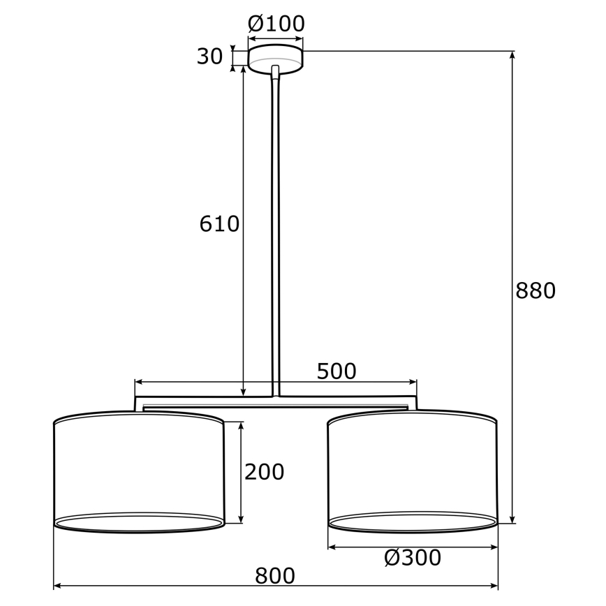 Argon 0898 - Люстра на штанге KARIN 2xE27/15W/230V латунь/черная