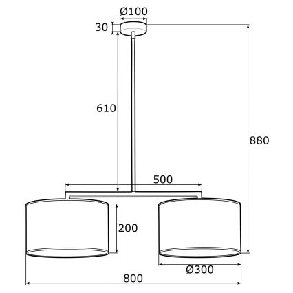 Argon 0898 - Люстра на штанзі KARIN 2xE27/15W/230V латунь/чорний