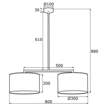 Argon 0900 - Люстра на штанге KARIN 2xE27/15W/230V белая