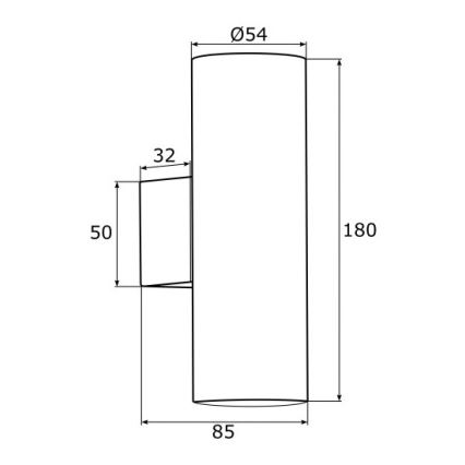 Argon 0909 - Настенный светильник MITOS 2xGU10/5W/230V черный