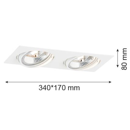 Argon 1046 - Светодиодный встраиваемый светильник OLIMP 2xGU10-AR111/12W/230V белый