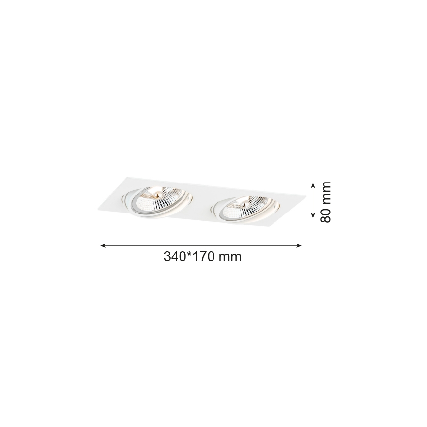 Argon 1046 - Светодиодный встраиваемый светильник OLIMP 2xGU10-AR111/12W/230V белый
