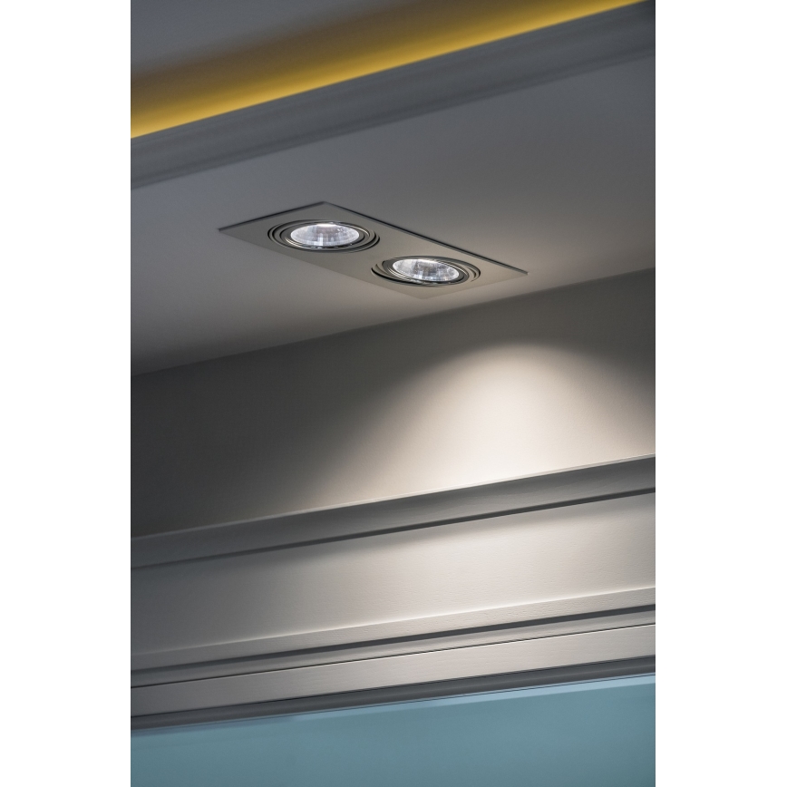 Argon 1047 - Светодиодный встраиваемый светильник OLIMP 2xGU10-AR111/12W/230V черный