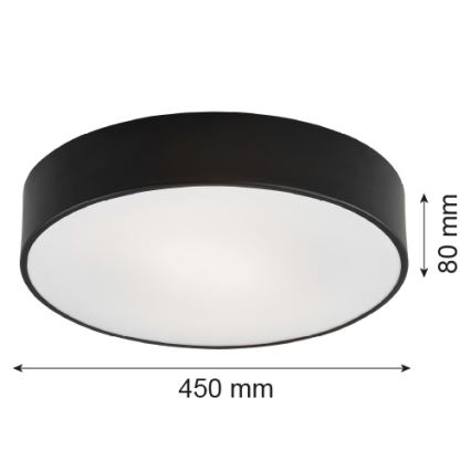 Argon 1186 - Потолочный светильник DARLING 3xE27/15W/230V диаметр 45 см черный