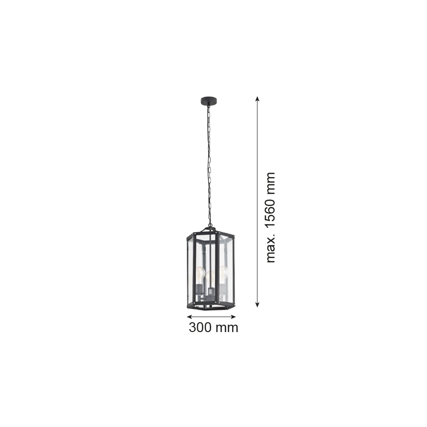 Argon 1253 - Люстра на ланцюгу BODRUM 3xE27/15W/230V чорний