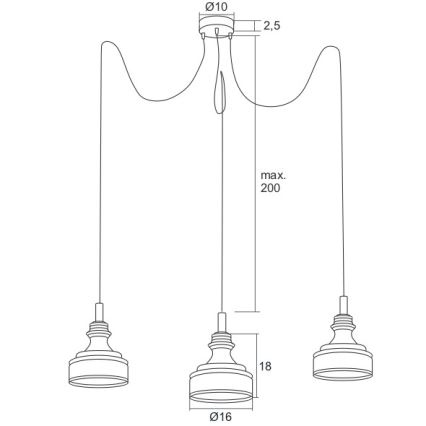 Argon 1354 - Светодиодная люстра на тросе TULUZA 3xLED/5W/230V