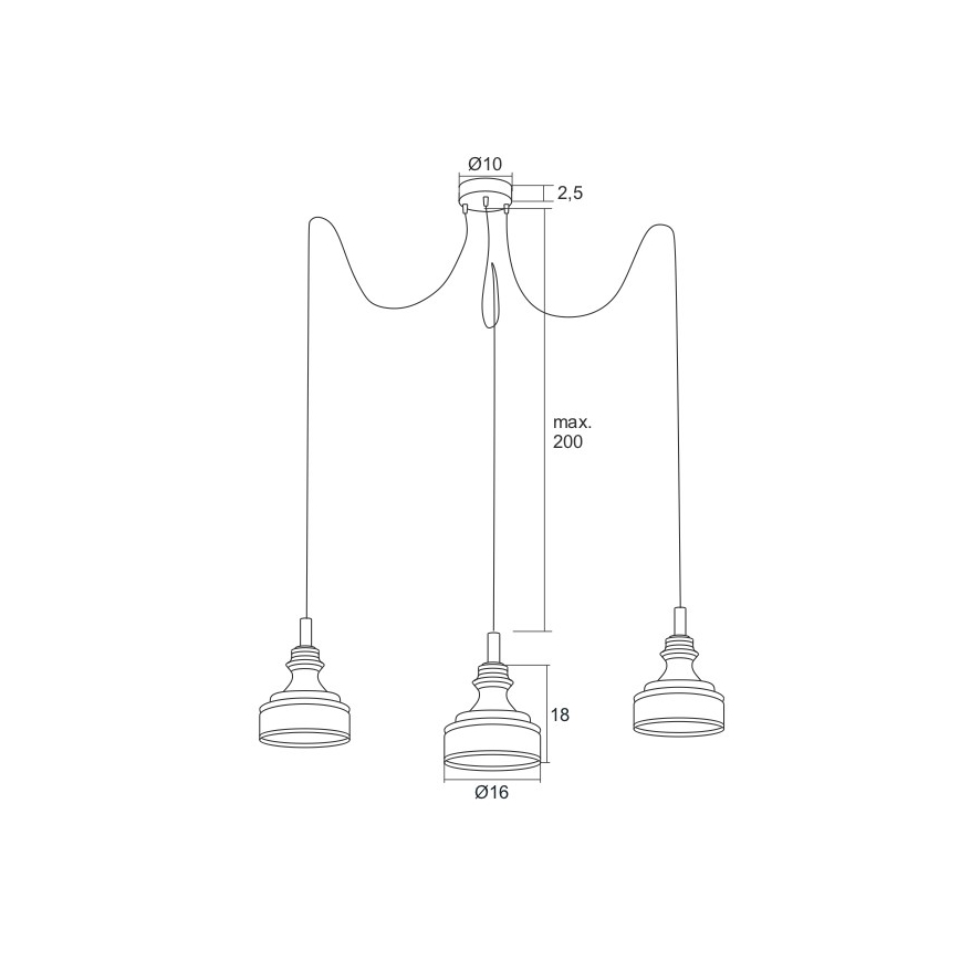 Argon 1354 - Світлодіодна підвісна люстра TULUZA 3xLED/5W/230V
