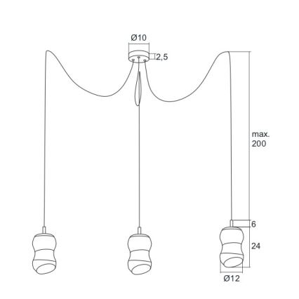 Argon 1357 - Світлодіодна підвісна люстра GARDA 3xLED/5W/230V